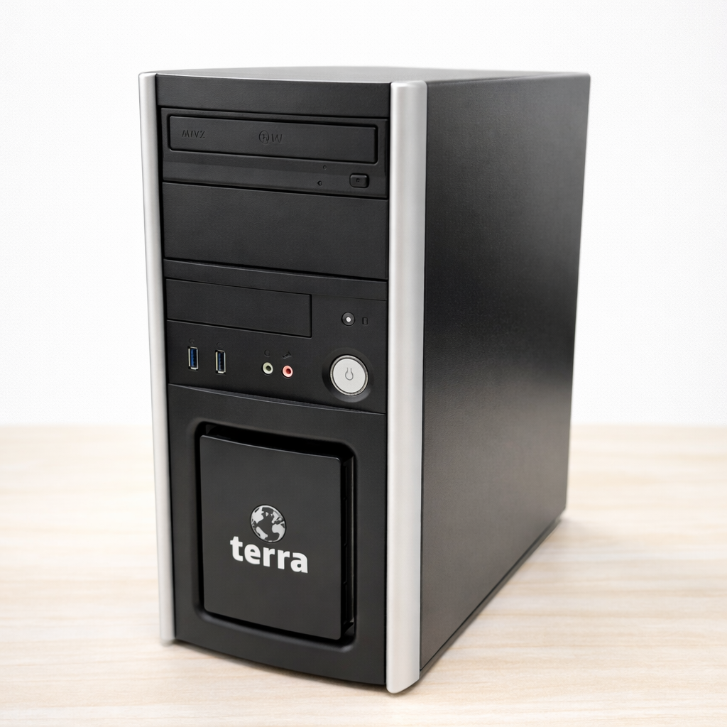 TERRA Business Desktop PC – Intel Pentium G4600 3.6GHz | 8GB RAM | 1TB (SSD&HDD) | DVD-RW | Windows 11 Pro | Refurbished